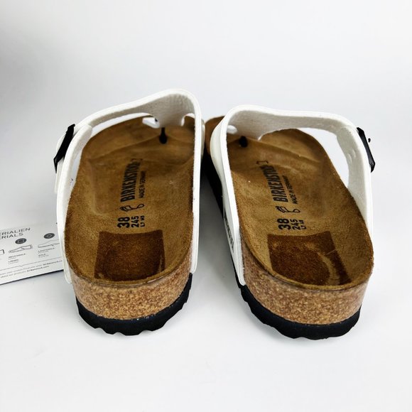 Birkenstock Womens US Size 7 EU 38 Gizeh Patent White Birko-Flor Flip Flops - Picture 7 of 11